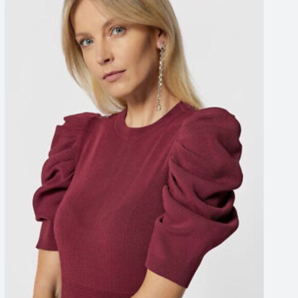 Ted Baker Llorna Skater Dress burgundy size 2 nwot - Picture 3 of 10